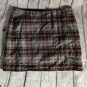 Tommy Hilfiger Red and Gray Plaid Mini Skirt